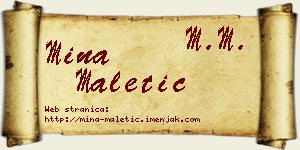 Mina Maletić vizit kartica
